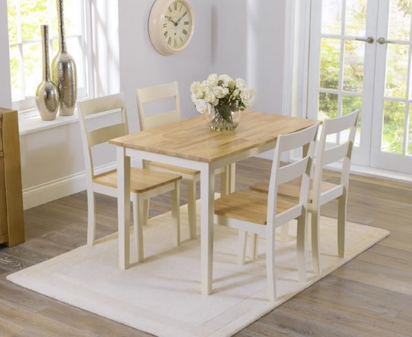 chichester oak cream dining table 4 chairs   pt30016 pt30017 1