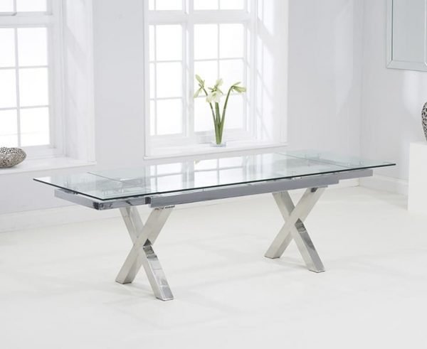 Cilento 160cm Glass Extending Dining Table