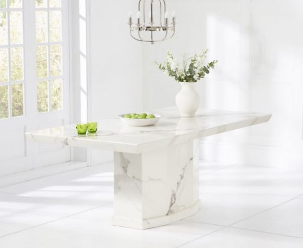 como white 160cm marble dining table pt32359 wr2