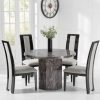 coruna round grey dining table with rivilino chairs wr2 1