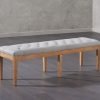 courtney large grey fabric bench   pt32611 3