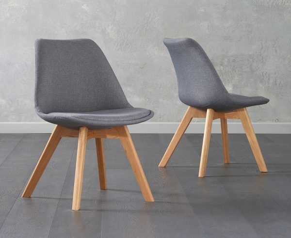 Dannii Dark Grey Fabric Chairs (Pair)