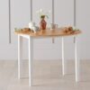 Genovia Oak And White 100cm Drop Leaf Extending Dining Table