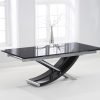 hanover 210cm glass extending dining table   pt32031 closed
