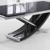 hanover 210cm glass extending dining table   table leg