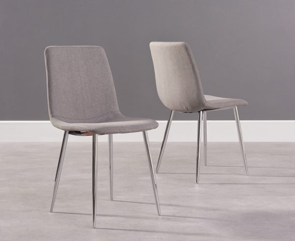 hatfield grey fabric and chrome dining chairs   pt32755 1