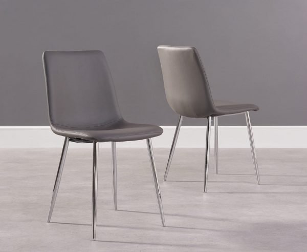 hatfield grey faux leather and chrome dining chairs   pt32760 1