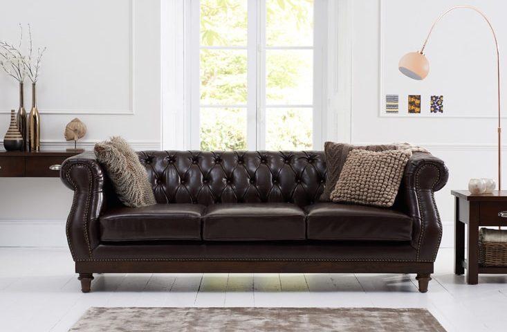 highgrove 3 seater brown leather sofa   pt28001 2