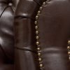 highgrove brown leather sofa   arm detail 1