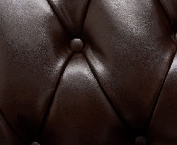 highgrove brown leather sofa   button detail 1