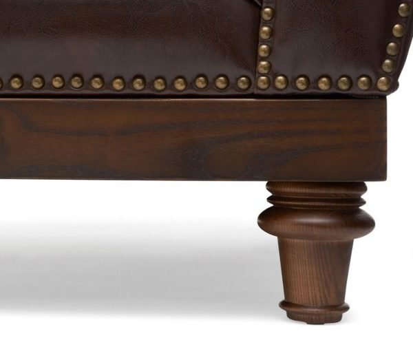 highgrove brown leather sofa   leg and studwork 1