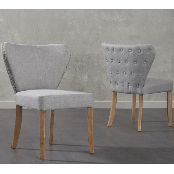isabella grey fabric dining chairs   pt32605 6 1 2