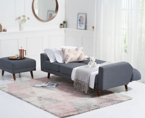 leslie grey linen sofa bed   pt32979 wr3