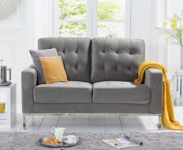 lillian grey velvet 2 seater sofa   pt33068 wr1