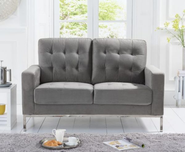 lillian grey velvet 2 seater sofa   pt33068 wr2