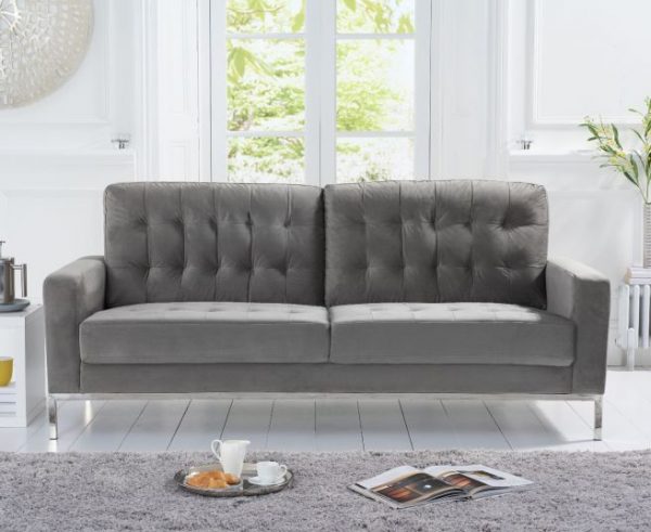 lillian grey velvet 3 seater sofa   pt33067 wr2