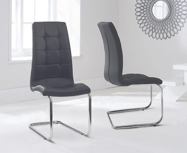 lucy hoop leg grey pu leather dining chairs pair   pt32450 wr 1
