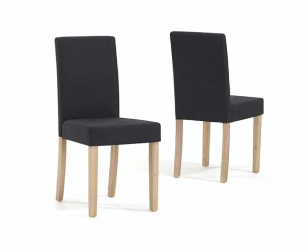 maiya dark grey black weave dining chairs pair   pt31240 1