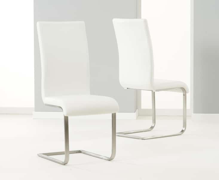 Malibu Ivory White Dining Chair Only, Ivory Leather Dining Chairs With Oak Legs