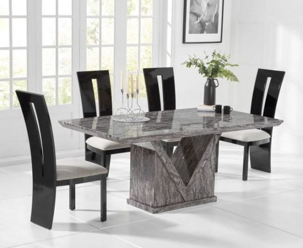 minsk 180cm grey table with black valencie chairs wr2 1