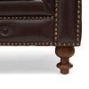 montrose 2 seater brown leather sofa   leg studwork 1