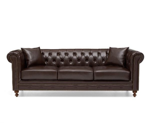 montrose 3 seater brown leather sofa   pt28013 4