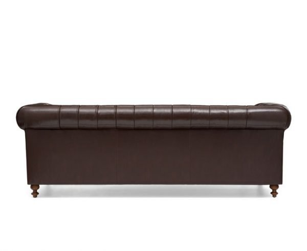montrose 3 seater brown leather sofa   pt28013 back