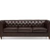 montrose 3 seater brown leather sofa   pt28013 front