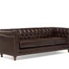 montrose 3 seater brown leather sofa   pt28013 side