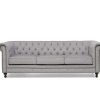 montrose 3 seater grey fabric sofa   pt28011 front