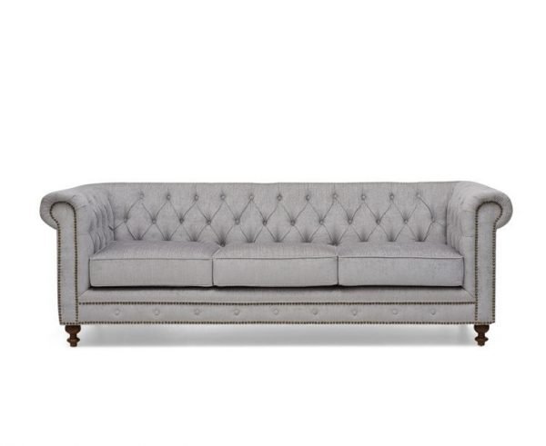 montrose 3 seater grey fabric sofa   pt28011 front