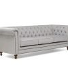 montrose 3 seater grey fabric sofa   pt28011 side