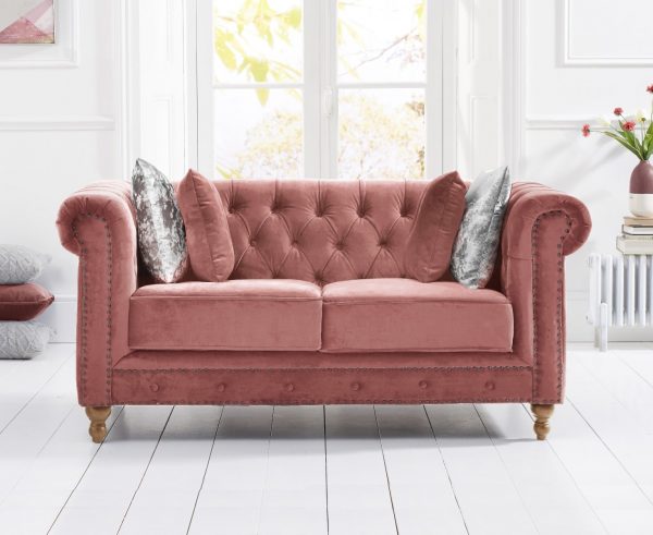 montrose blush plush 2 seater sofa   pt30361 hr1