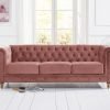 montrose blush plush 3 seater sofa   pt30362 hr2