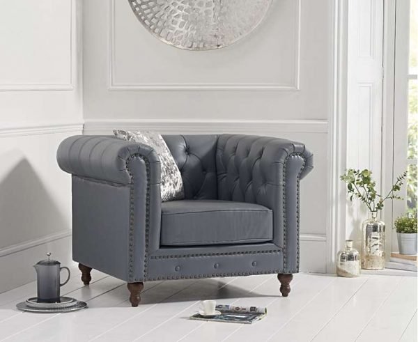 montrose grey leather armchair  pt30265 wr1
