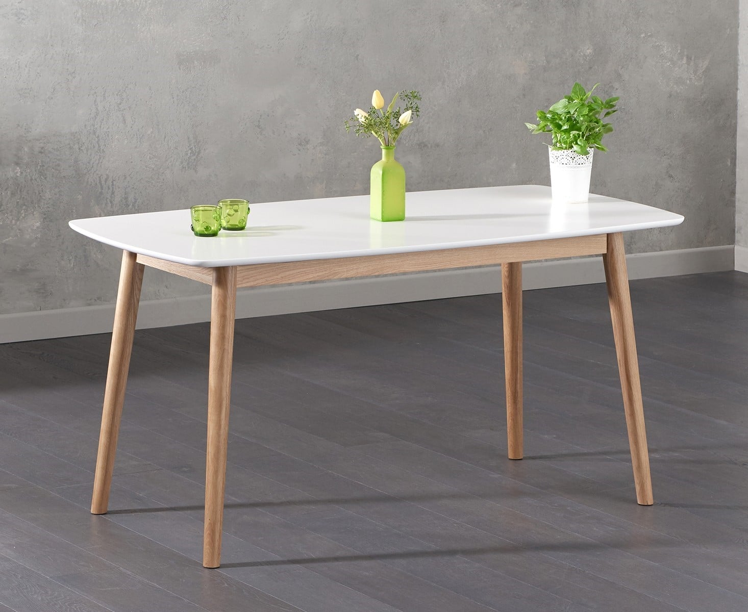 Newark 150cm Oak And White Dining Table Sale Now On