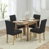 promo rectangular ext. table 4 maiya dark grey black dining chairs pair   pt30042 pt31240 1
