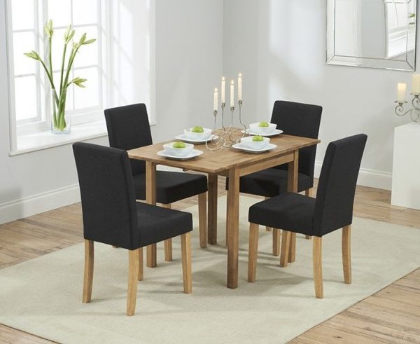 promo rectangular ext. table 4 maiya dark grey black dining chairs pair   pt30042 pt31240 1