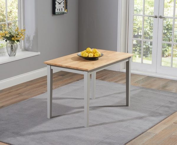 Chichester Solid Hardwood & Painted 115cm Dining Table - Oak & Grey
