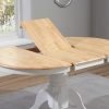 pt31124   elstree   solid hardwood painted 100cm extending dining table oak white d 1