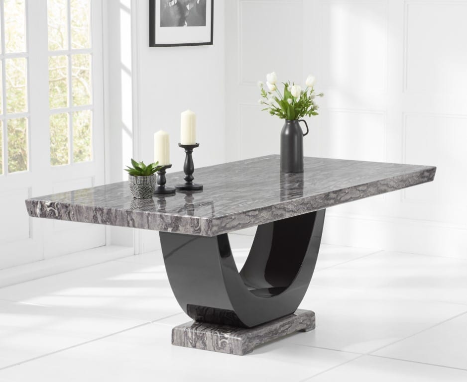 Rivilino Dark Grey 200cm Marble Dining Table Finance Availalbe
