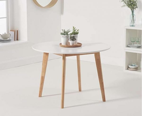 Robina White/Oak 110cm Round Dining Table