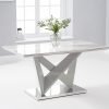 Rosario 150cm High Gloss Light Grey Dining Table