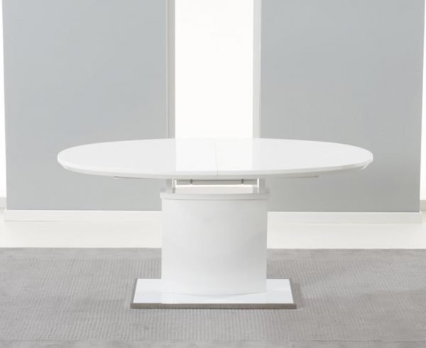 Seville 160cm White High Gloss Extending Dining Table