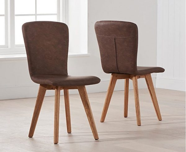 Tribeca Brown Faux Leather Chairs (Pairs)