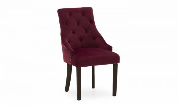 Hobbs Dining Chair - Velvet Crimson Wenge Leg