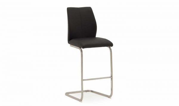 Irma Bar Chair - Brushed Steel Black