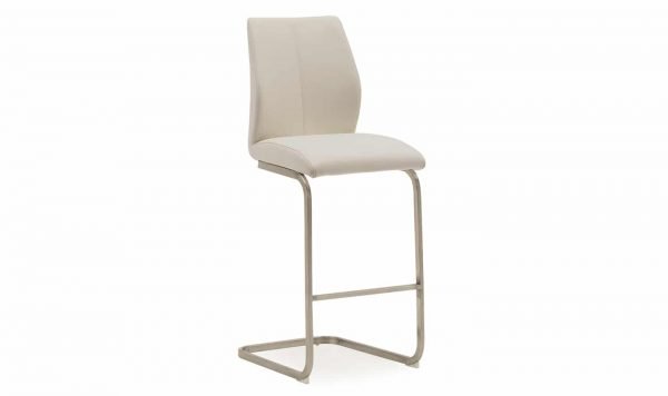 Irma Bar Chair - Brushed Steel Taupe
