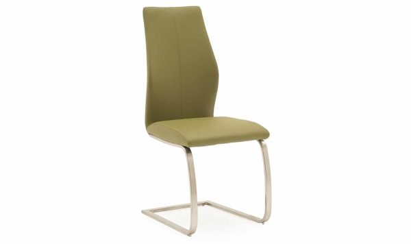 Irma Dining Chair - Brushed Steel Olive