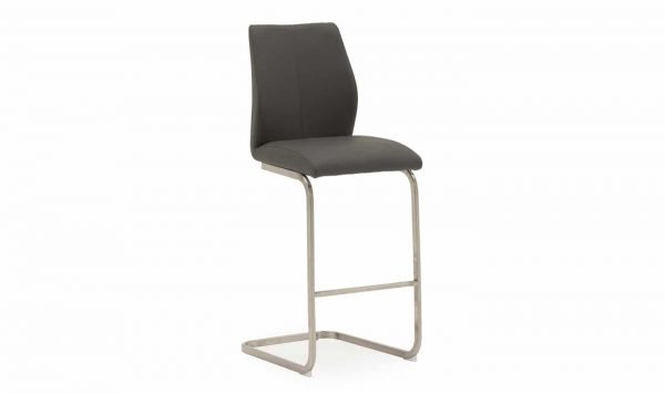 Irma Bar Chair - Brushed Steel Grey